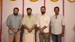 Bramayugam [L to R] [Producer Ram, Mammookka, Director Rahul Sadasivan, DOP Shehnad Jalal]